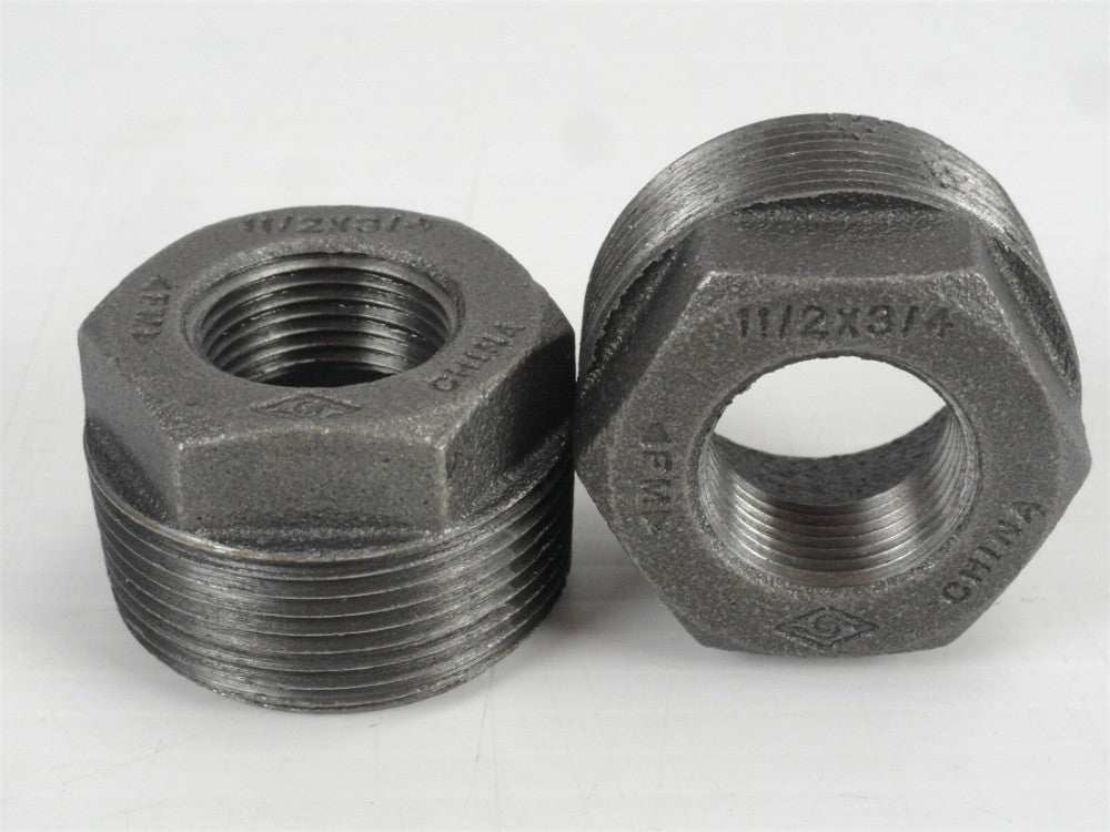 (Lot of 2) SOUTHLAND 521-974HN .75" X 1.5" Hex Bushing - BLACK STEEL (New)