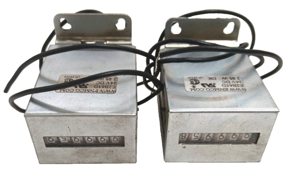 ENMCO ELECTRICAL COUNTER E2B65D 24V DC 2.95 W 6 DIGIT LEAD LOT OF 2