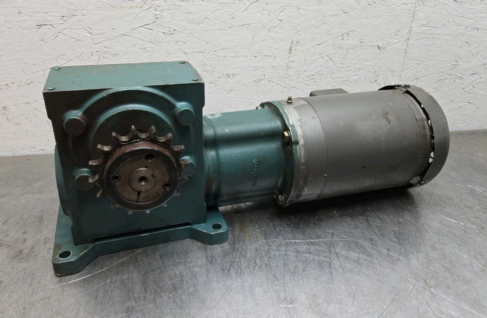 Baldor Reliance VM3554T Motor 1.5Hp 1725Rpm Tigear 26S15R Gear Reducer 15:1 Rati