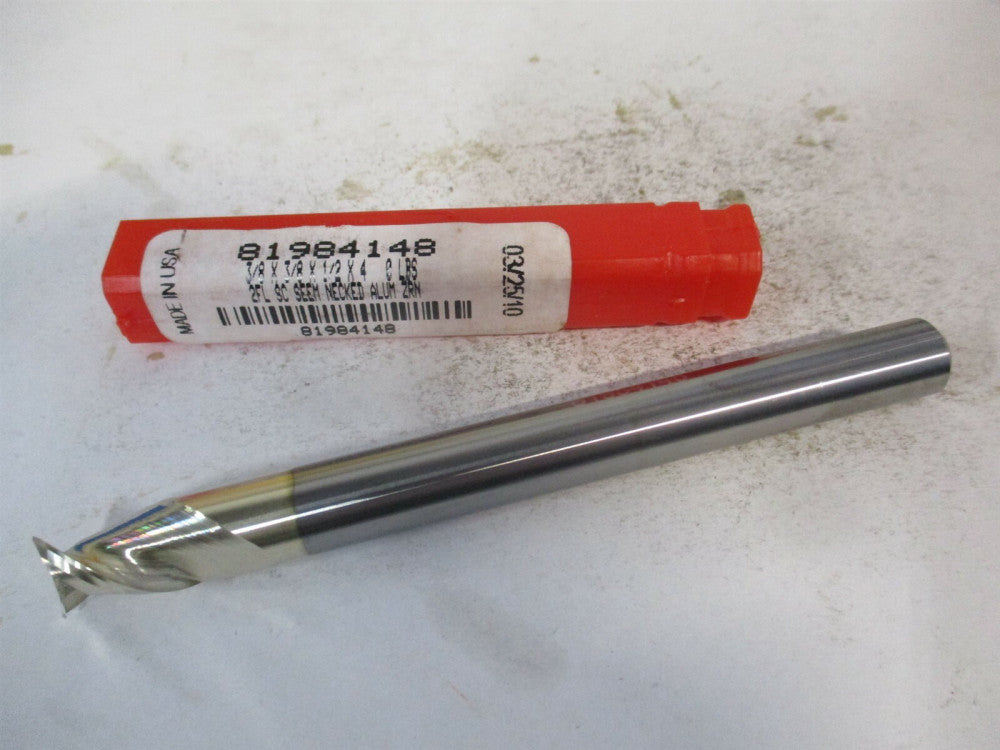 (25037508NS0C5) 3/8" x 1/2" x 3/8" x 4" OAL Solid Carbide 2-Fl Square End Mill