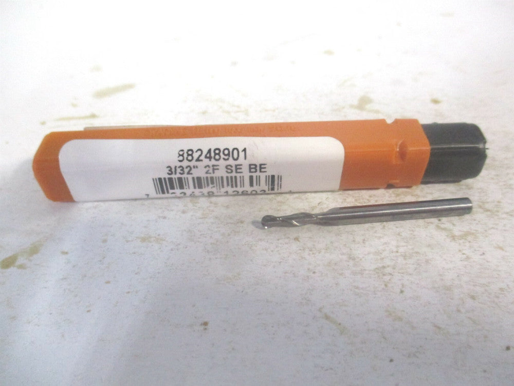 (E5249006) 3/32" x 3/8" x 1/8" x 1-1/2" OAL Solid Carbide 2 Flute Ball End Mill