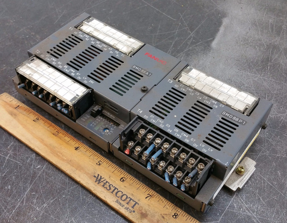 GE Fanuc A03B-0808-C010 Interface Module w/ A03B-0808-C200 Expansion Module