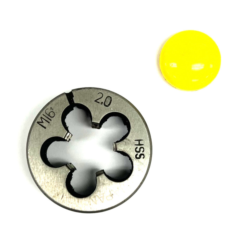 ROUND SPLIT DIE M16 X 2.0 OD 1-1/2" THICKNESS 1/2"