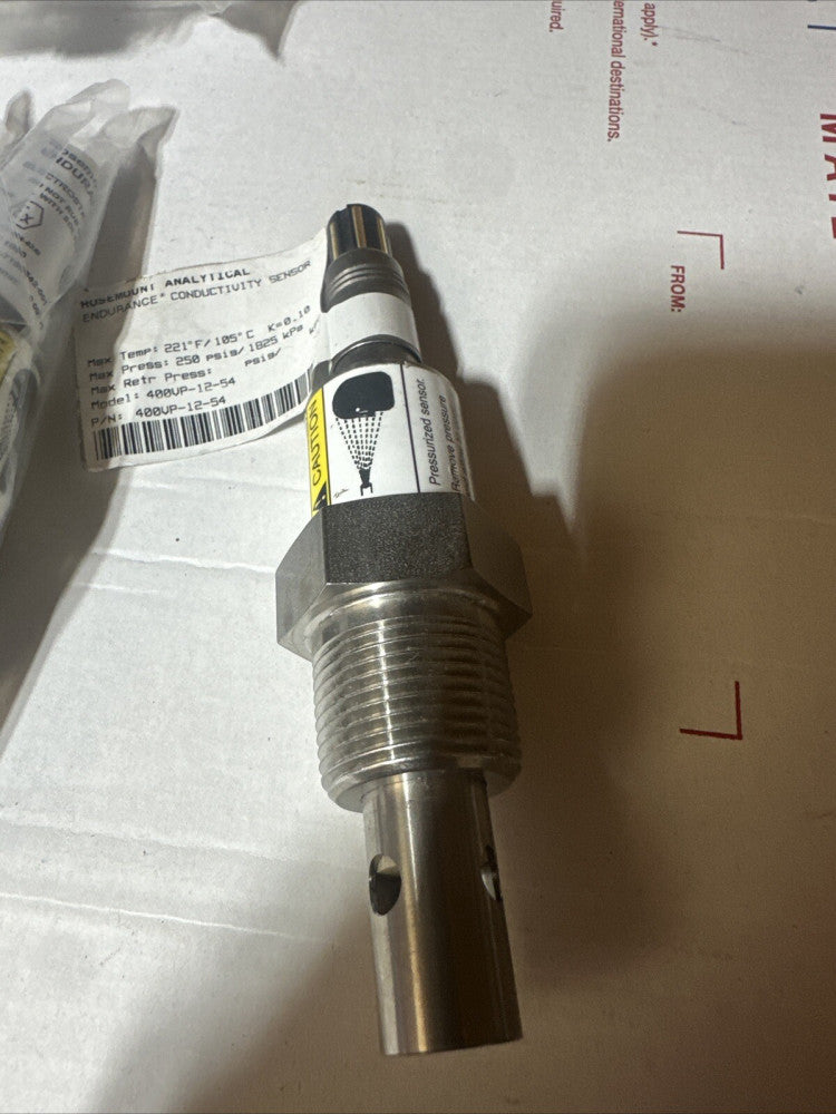 New Rosemount 400VP-12-54 Endurance Contacting Conductivity Sensor, 250PSI Max