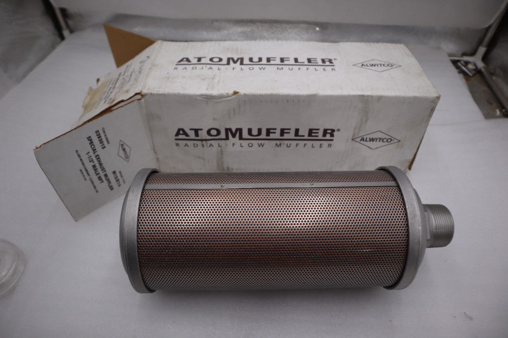 New Alwitco Atomuffler Model M15 Air Exhaust Muffler 1-1/2" MNPT #H361