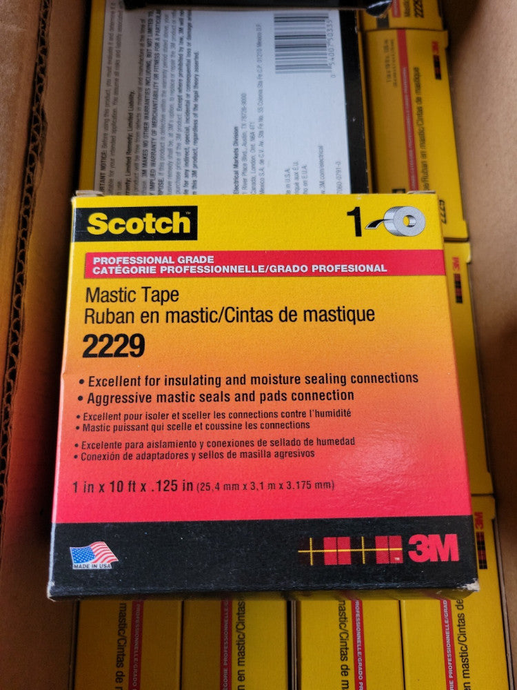1 Roll - 3M Scotch 2229 Scotch-Seal Mastic Tape 1" x 10'