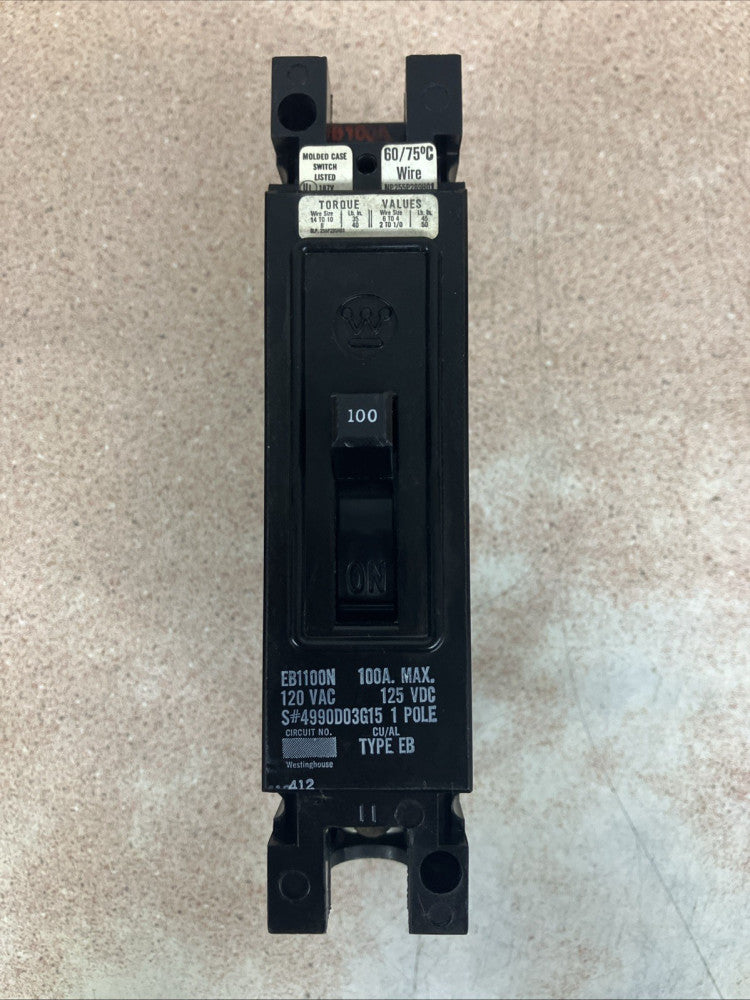 WESTINGHOUSE EB1100N 1pole 100a 120v NTO