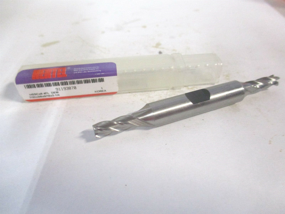 (E2053014) 7/32" x 9/16" x 3/8" x 3-1/4" OAL 4 Flute Cobalt Square End Mill