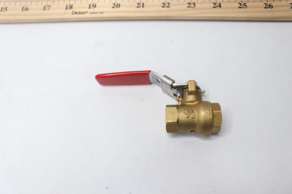 Toyo Ball Valve with Drain and Lock Red/White 3/8"