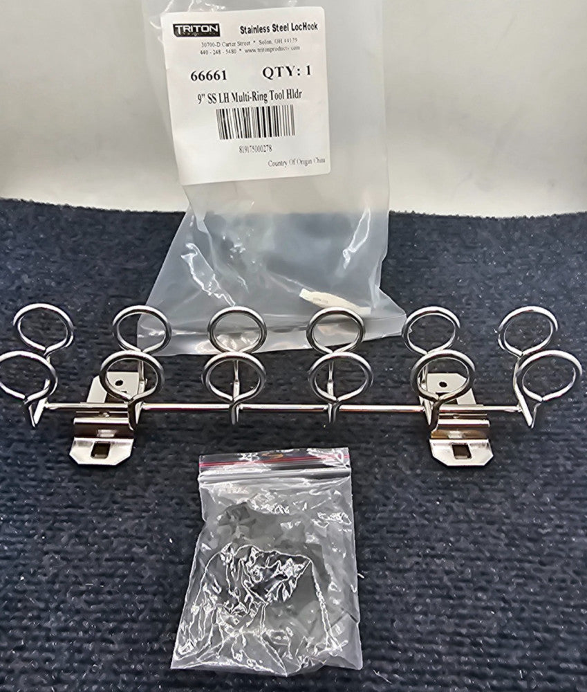 (QTY 2) Triton Products 66661: 9 In. W Stainless Steel Multi-Ring Tool Holder