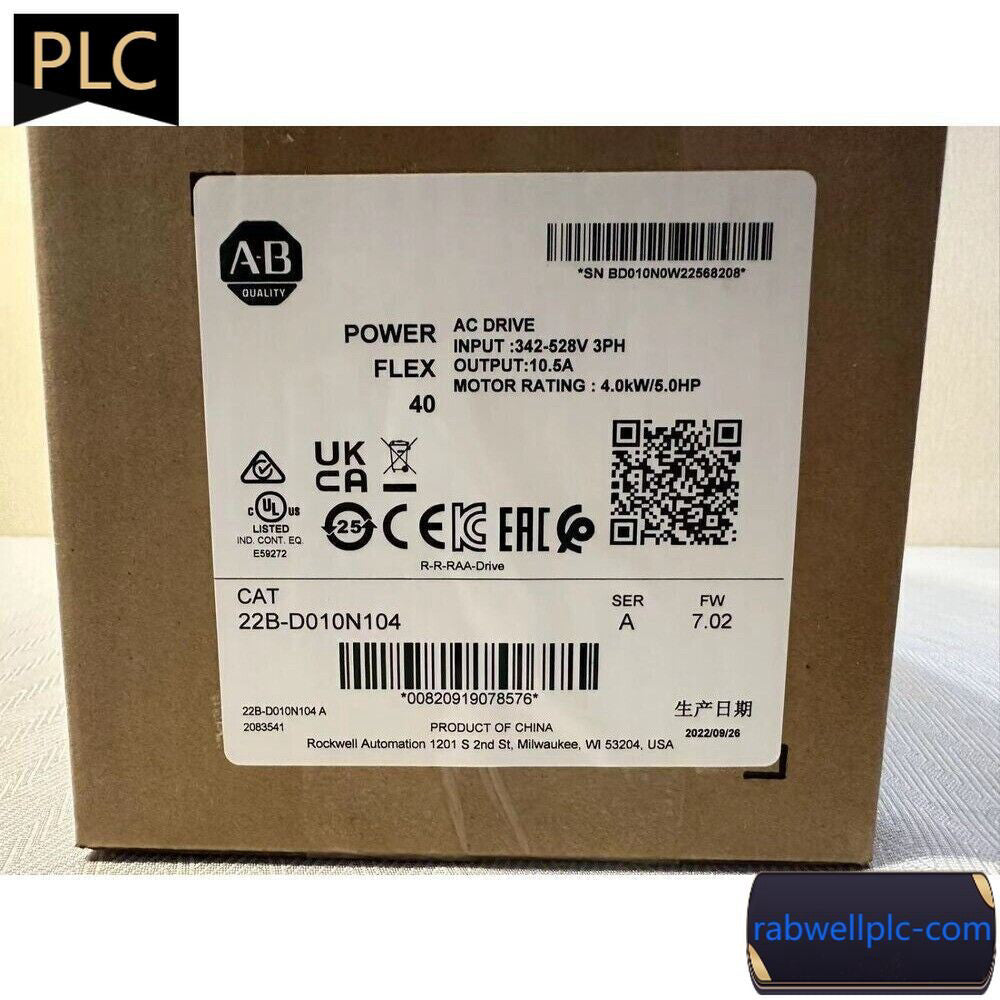 22B-D010N104 Allen Bradley Powerflex 40 AC Drive 5HP Surplus SEALED US Free Tax