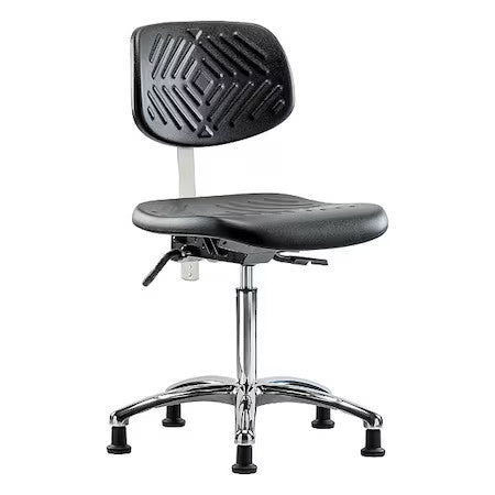 Zoro Select Br-Ncr-Pmbch-Cr-T0-A0-Nf-Rg-Blk Clean Room Chair Ergonomic Chair,