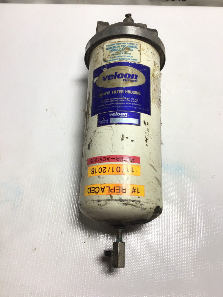 Velcon VF-61E Filter Housing Max Pres 150PSIG Replacement Cartridge No AC51205