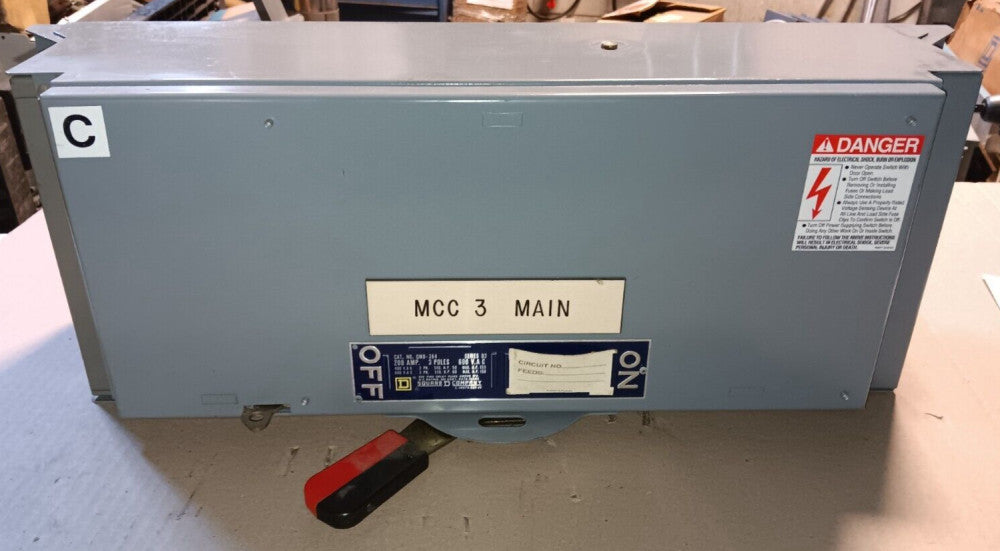 SQUARE D QMB364 200 AMP QMB BRANCH PANELBOARD SWITCH 3 POLE FUSIBLE 600V