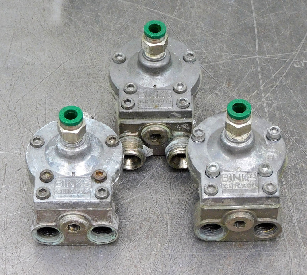 Binks 84-180 Regulator Pneumatic Fluid Press Valve Lot of Three (3)