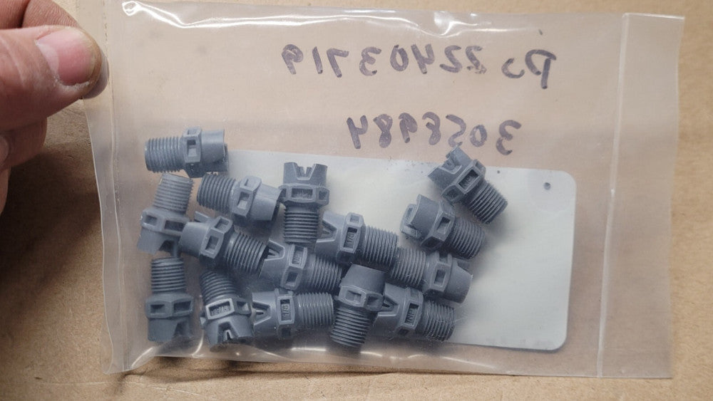 Lot of 15 Papermachine HFD-1808E110 Hydro-Flo Deckle Nozzles 1/8" NPT