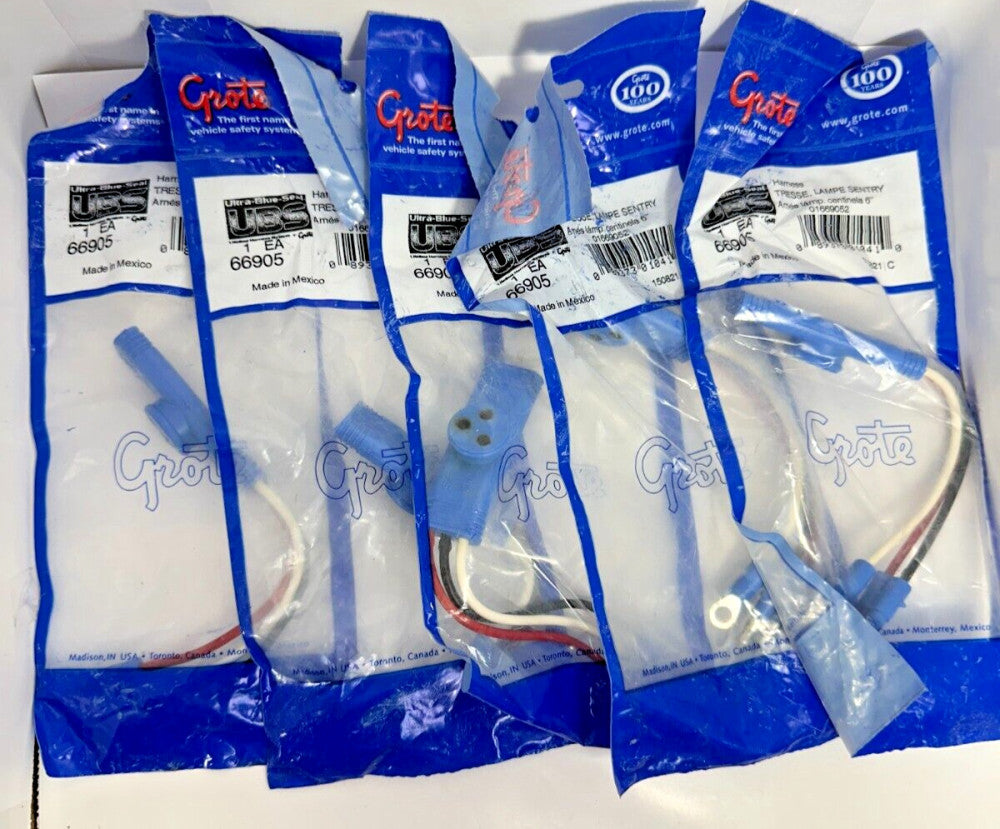 (Lot of 5) Grote 66905 Sentry Light Pigtail 6" Ultra Blue Seal