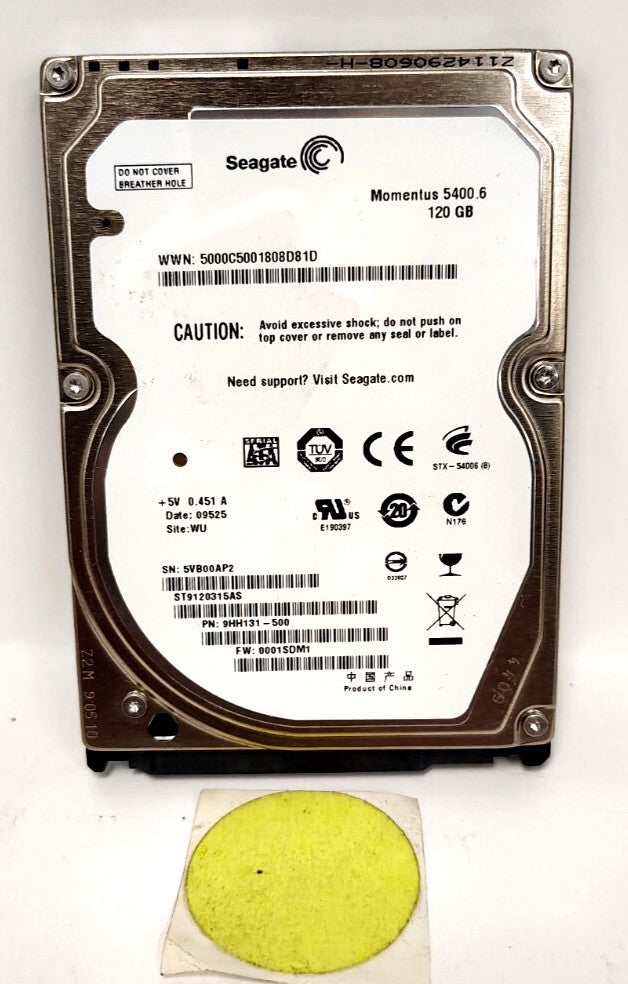 SEAGATE HARD DRIVE 9BD01A-304 40GB +5V 0.46A +12V 0.56A