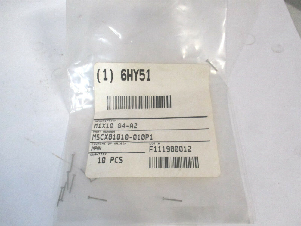 (6HY51) 0.2mm x 0.7mm x 10mm A2 Stainless Steel Machine Screw - Pack of 10