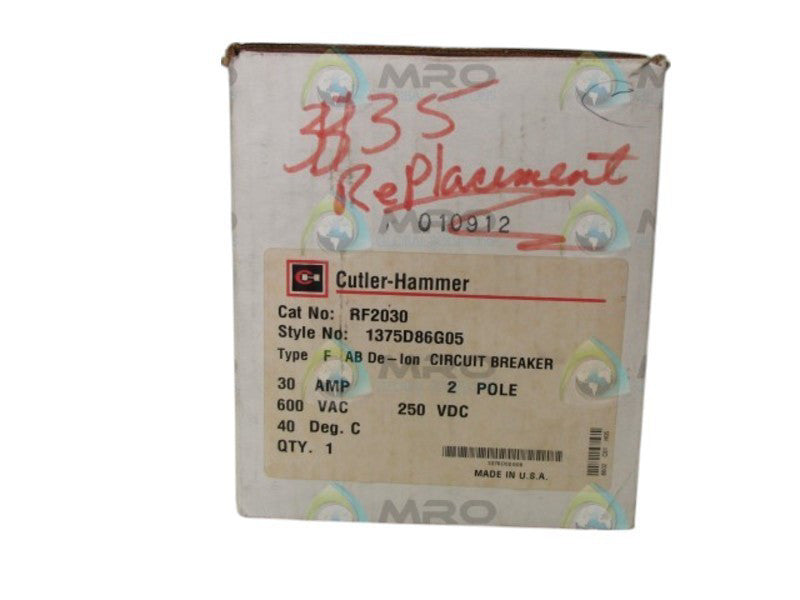 CUTLER HAMMER 1375D86G05 RF2030 NSMP