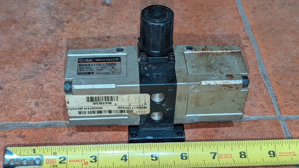 Used SMC Booster Regulator NVBA1110-T02G 14-140psi in 280psi Max out