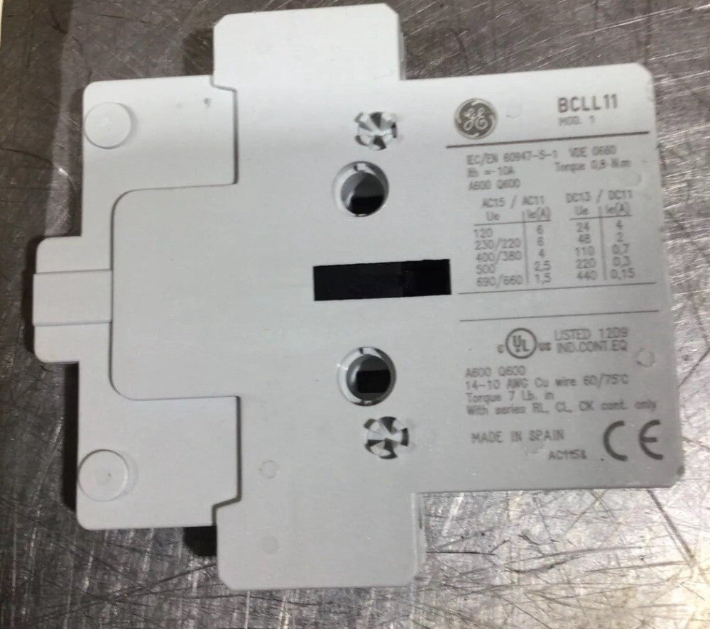 General Electric BCLL11 Auxillary Contact Nos Surplus