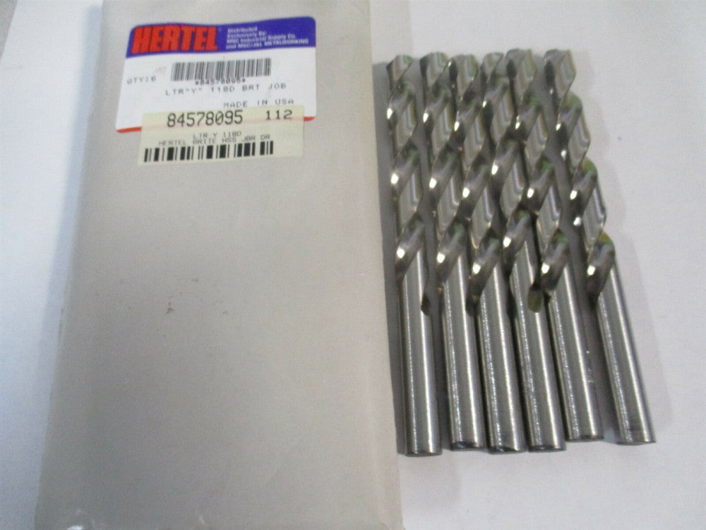 (84578095) Letter Y x 3-7/8" x 5-1/4" 118° High Speed Steel Jobber Drill - Qty 6