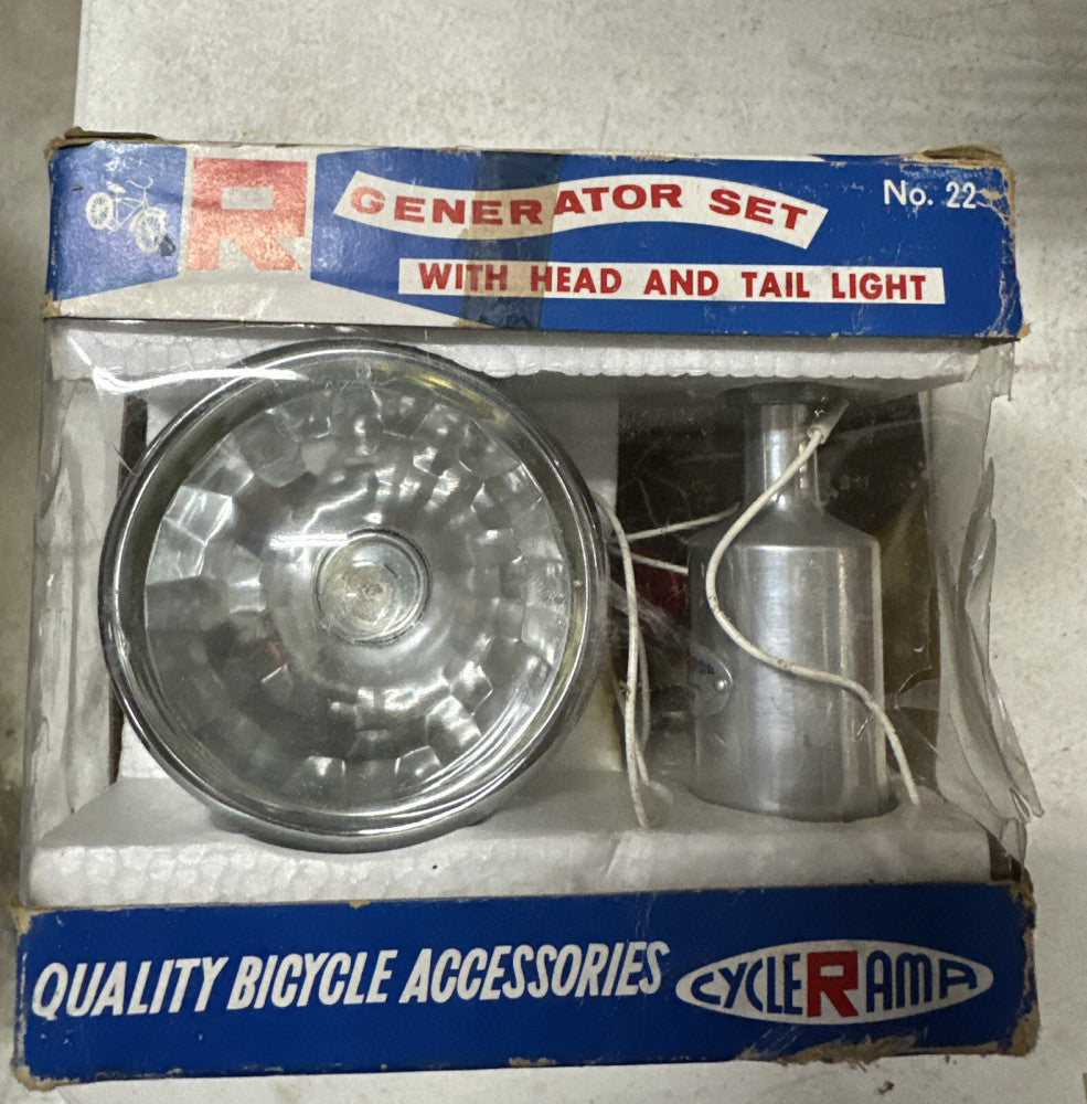 Vintage Cyclerama Generator Set With Head And Tail Light No. 22 Bike Light