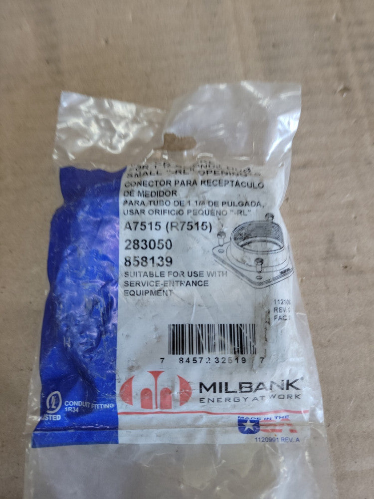 New Old Stock! Milbank A7515 1.25 IN x 2.73 OP Aluminum Meter Socket Hub