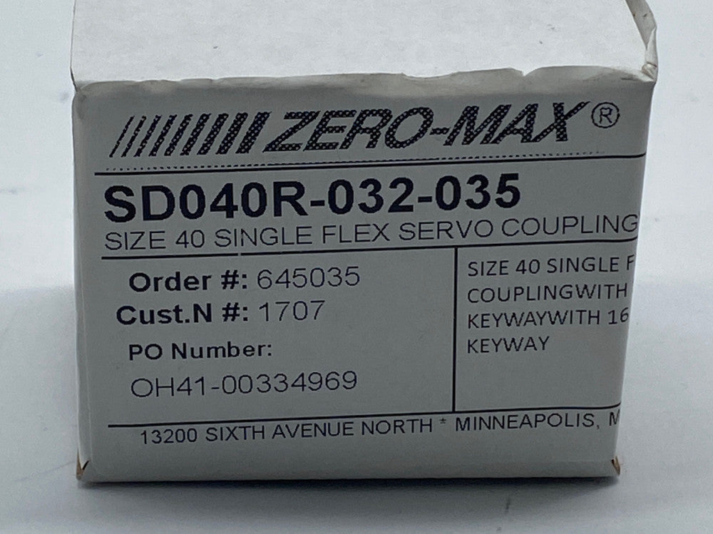 Zero-Max SD040R-032-035 Single Flex Servo Coupling, Size 40 15mm Bore