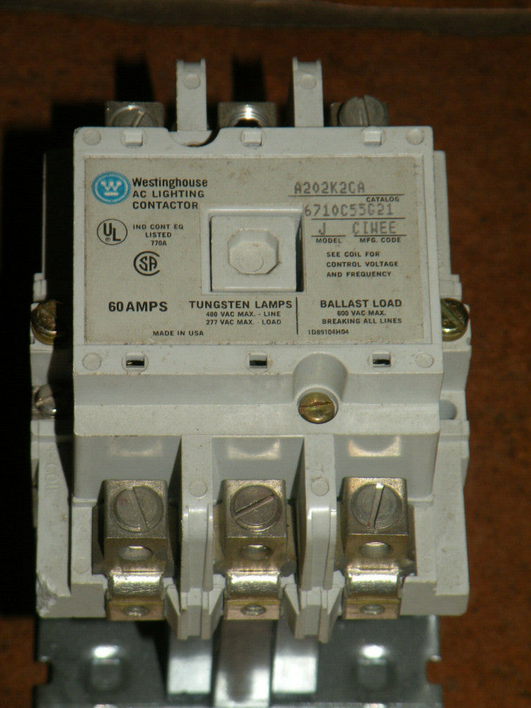 Westinghouse A202K2CA 60 AMp Contactor For Tungston Lamps