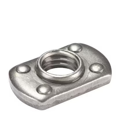 Zoro Select 1Lak3 Tab Weld Nut, 1/2"-13, Steel, 3/4 In Wd, 1-1/4 In Lg, 3/32 In