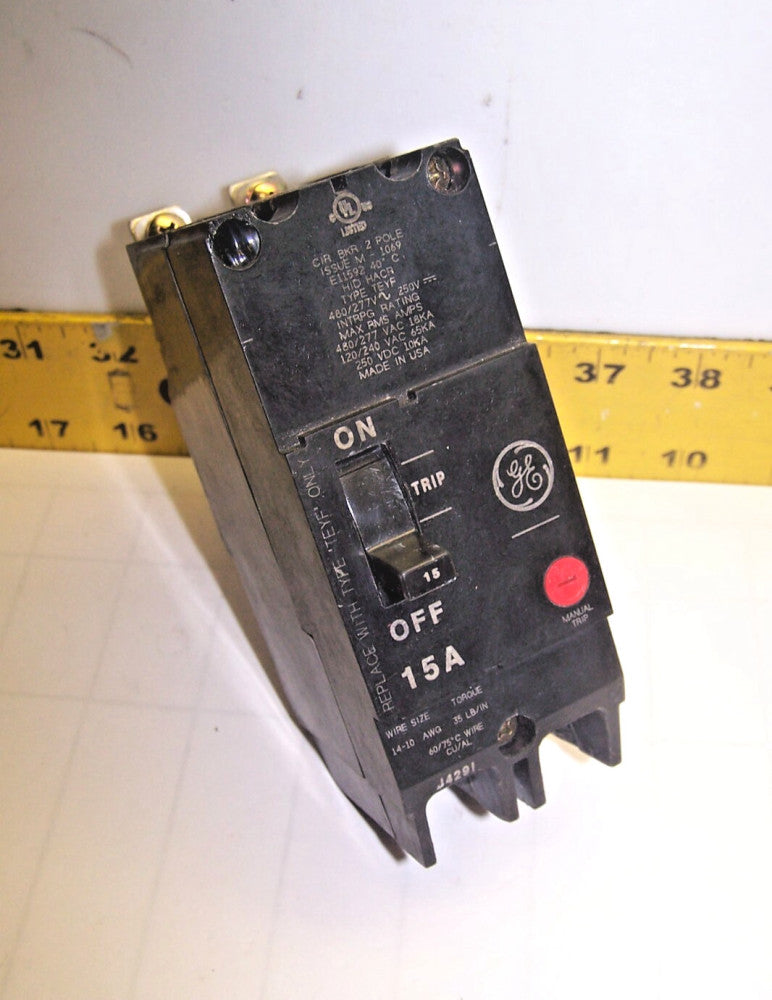 GE 15 Amp Bolt-On Circuit Breaker 480/277 VAC 2 Pole TEYF215