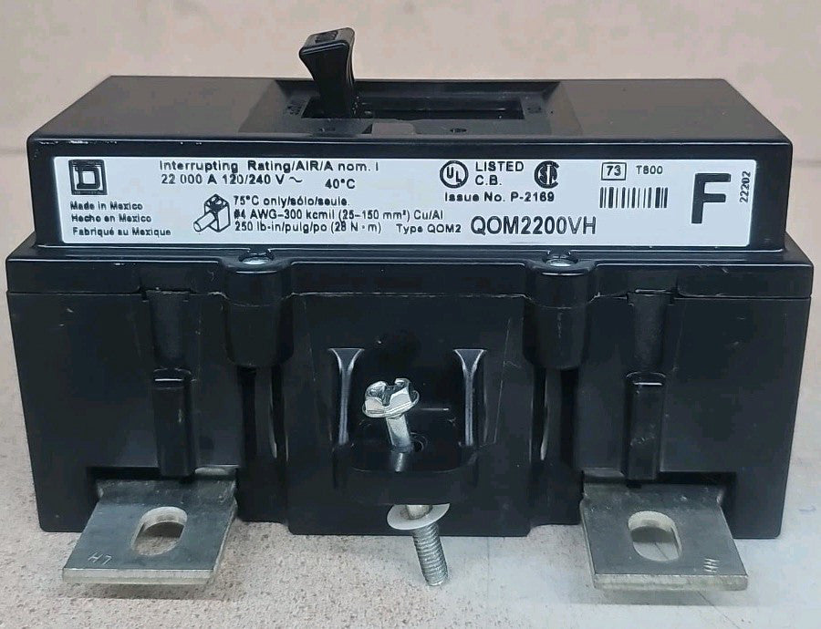 New Square D QOM2225VH Circuit Breaker, 225A, 2P, 120/240V
