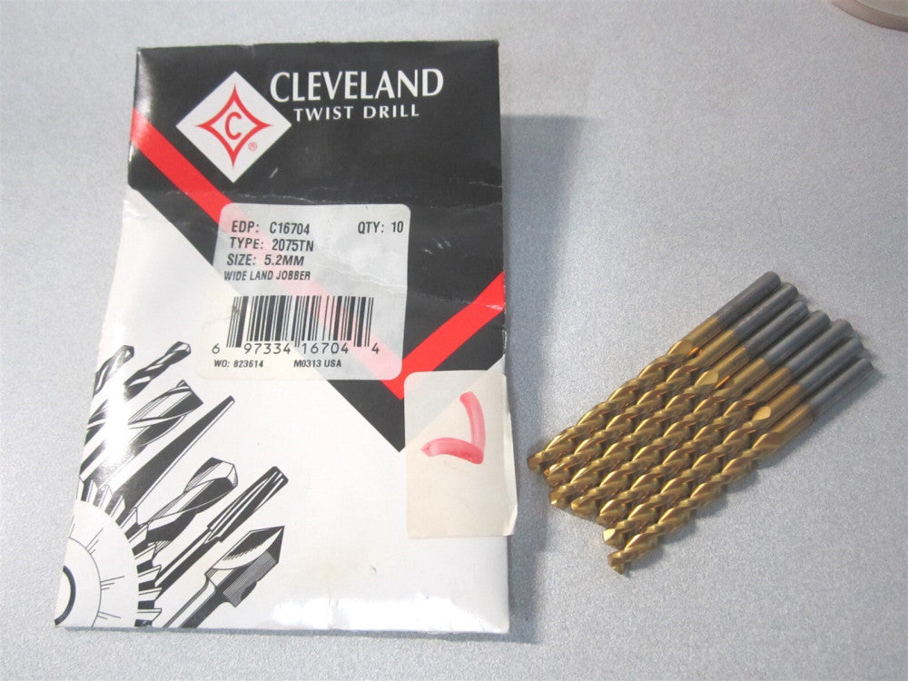 Cleveland (C16704) 5.20 mm x 3.3860" OAL Cobalt 135 deg Jobber Drill - Pack of 7