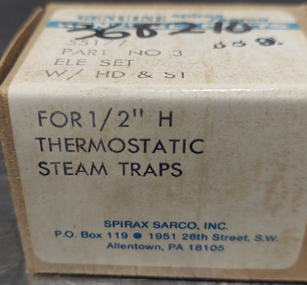 SPIRAX SARCO 55177 Part #3 Ele Set w/HD & ST for 1/2" H Thermostatic Steam Traps