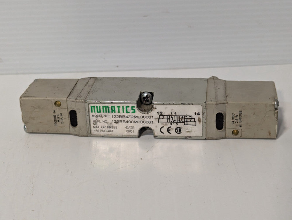 Numatics 122BB400M000061 Pneumatic Solenoid Valve, 150 PSIG-AIR, 24VDC