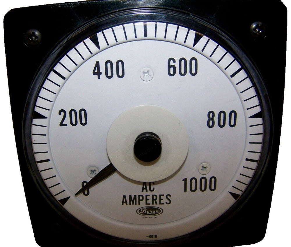 NEW BYRAM BLS 0-1000 AC AMPERES PANEL METER 491941-010