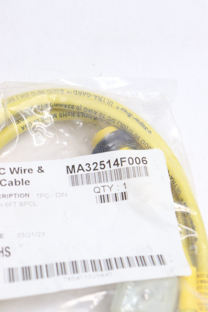 TPC Wire and Cable Yellow 18mm x 6' MA32514F006