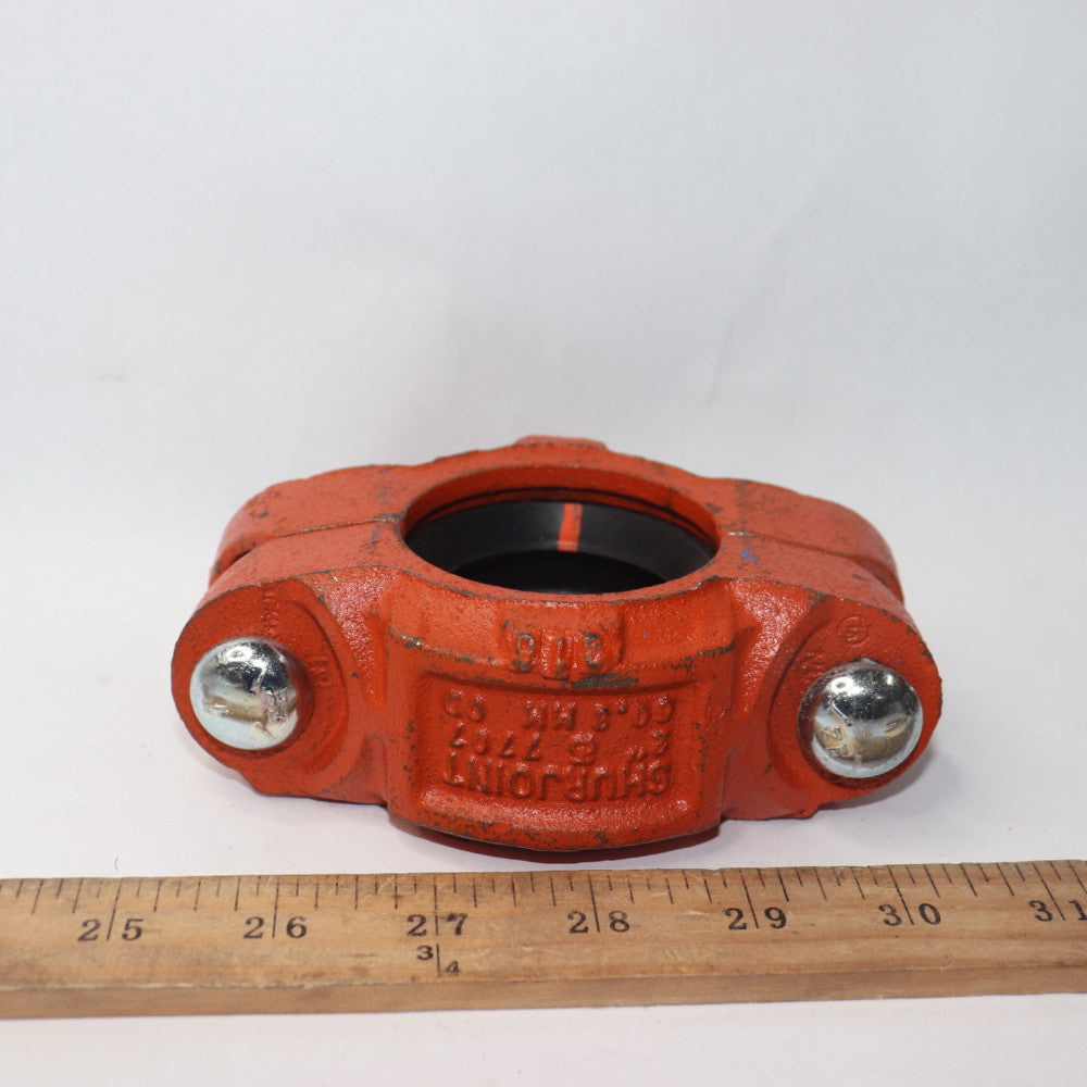 Shurjoint Heavy Duty Flexible Grooved Coupling Galvanized Nitrile Orange 2" 7707