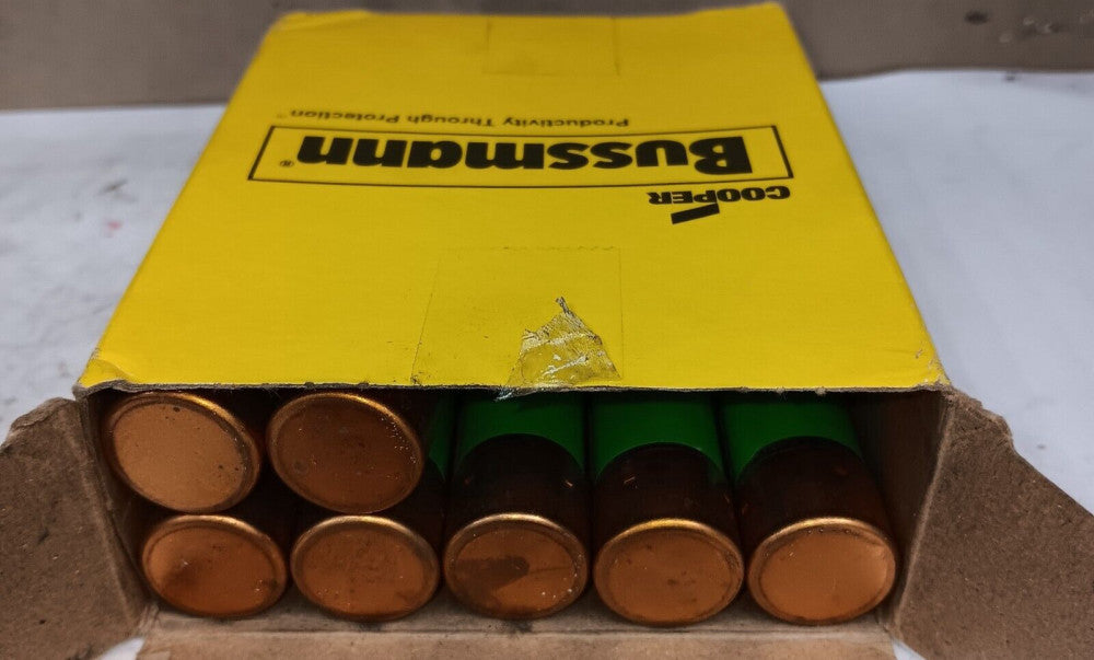 BOX OF 7) NEW COOPER BUSSMAN FRS-R-12 FUSETRON FUSE 12 AMP CLASS RK5 600V