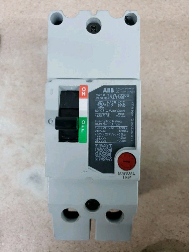 TEYL2020B GE General Electric 2P 20A 480/277V Circuit Breaker-New Take Out