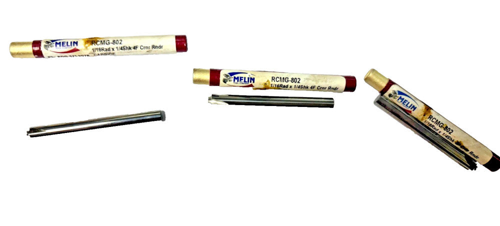 MELIN RCMG-802, 1/16" X 1/4" 4F CMR RNDR CORNER ROUND END MILL