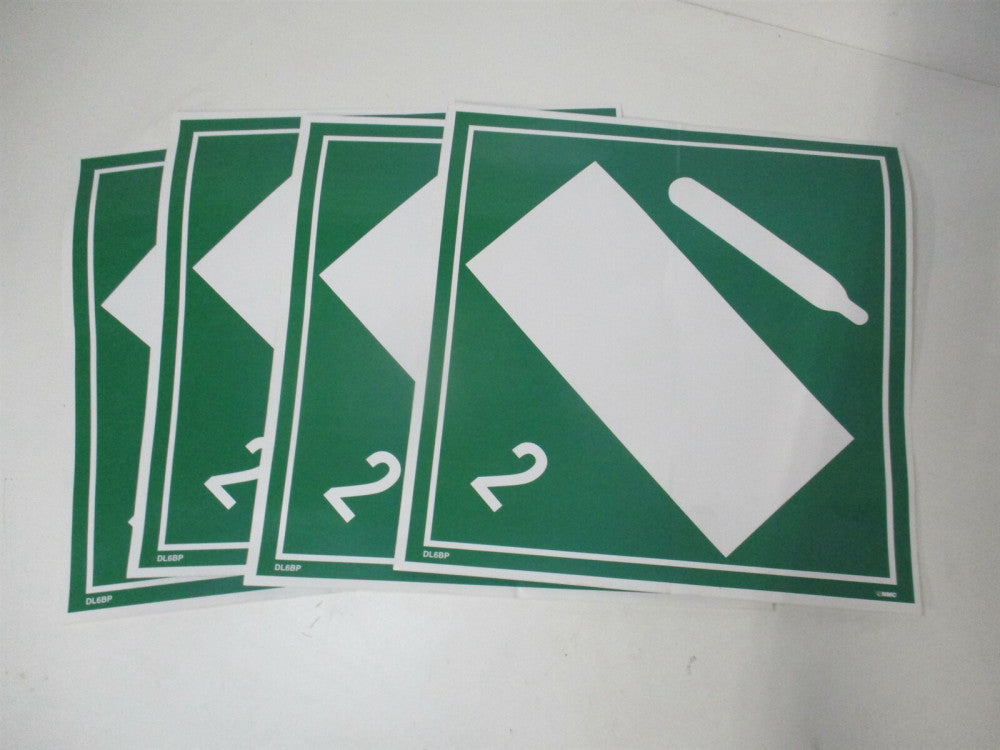 NMC DL6BP 10-3/4" Wide x 10-3/4" High, Pressure-Sensitive Vinyl Placard - Qty 4