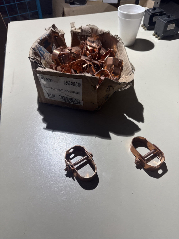 ANVIL CT-65 Clevis Hanger 1 1/4 CTS Copper Plated partial box (Lot of 36)