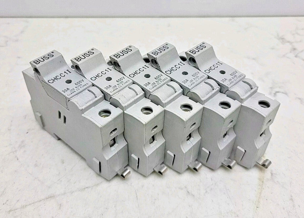 5 Pack Buss CHCC1I Fuse Holder 1 Pole 30A 600V Class CC Fuses