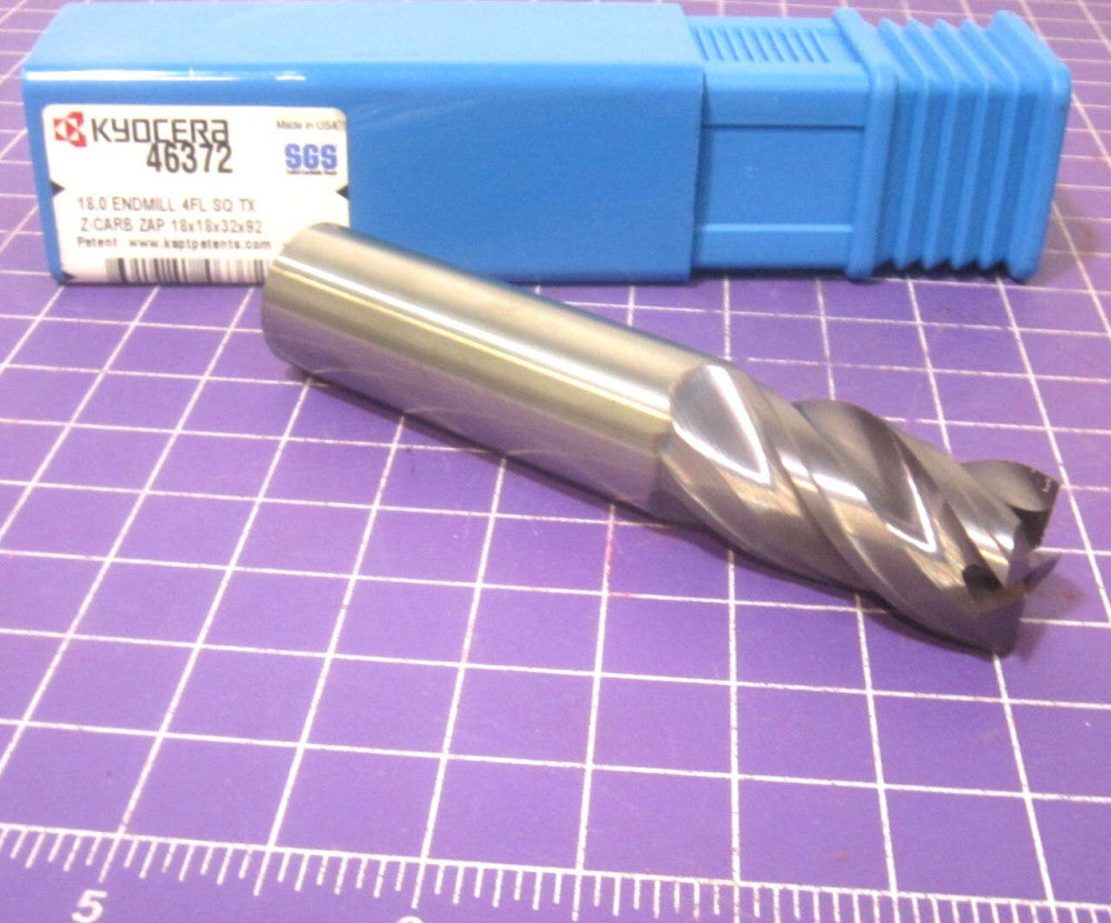 SGS (46372) 18mm 4F Carbide Square End Mill 35°-38° Helix Ti-NAMITE-X Finish