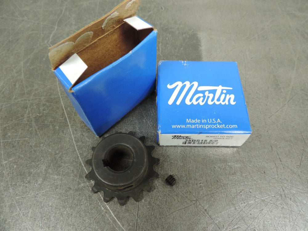 Lot of (2) New Martin 35BS15 5/8 Bored to Size Sprockets Steel 0.6250 Bore