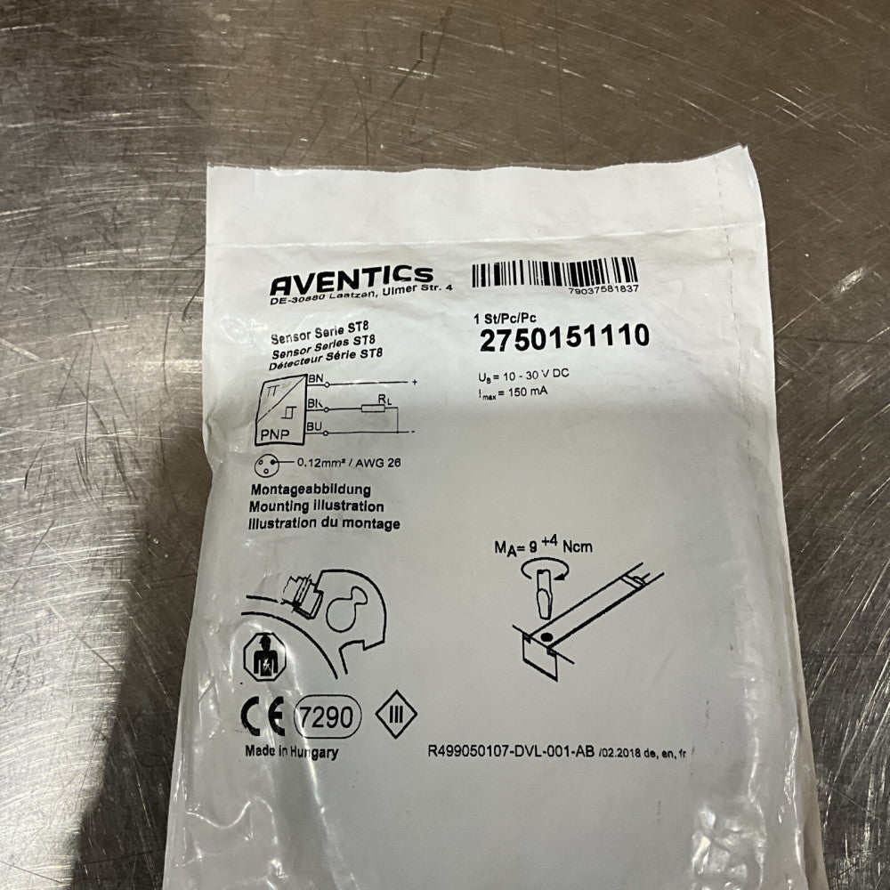 Aventics 2750151110 Proximity Sensor Switch 10-30VDC 150MA Module, NOS Surplus