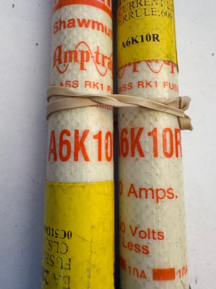 2 - Gould Shawmut A6K10R Amp-trap RK1 Fuse 10 Amps Electrical